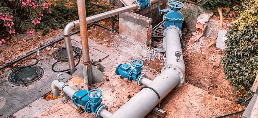 Domestic water supply and drainage piping installation inside a building