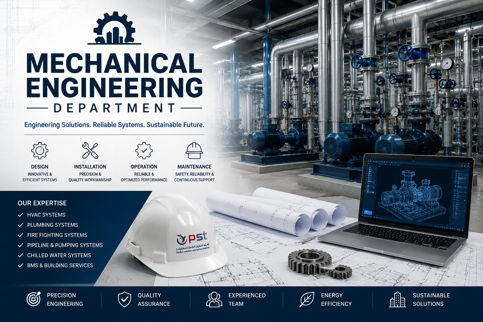 Mechanical works delivered by Perfect Solution Contracting Company